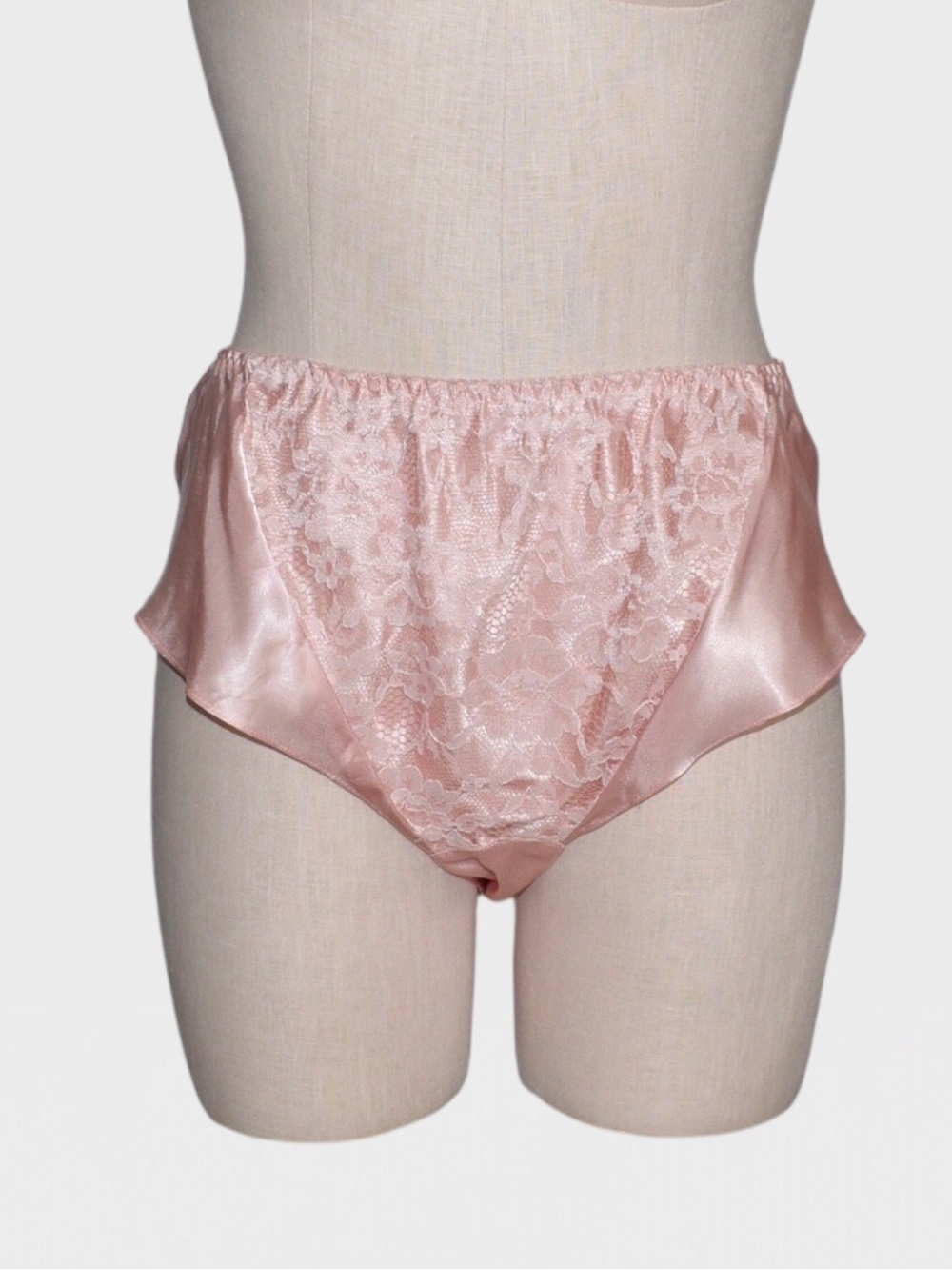 Victorias Secret Vintage 80s Satin Lace Tap Shorts Panties Gold Label
